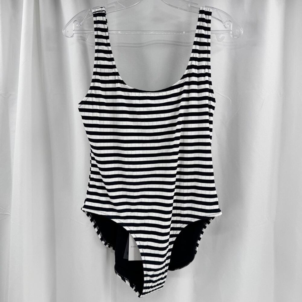 Solid & Striped The Annemarie One Piece Swimsuit Sz XL Black White